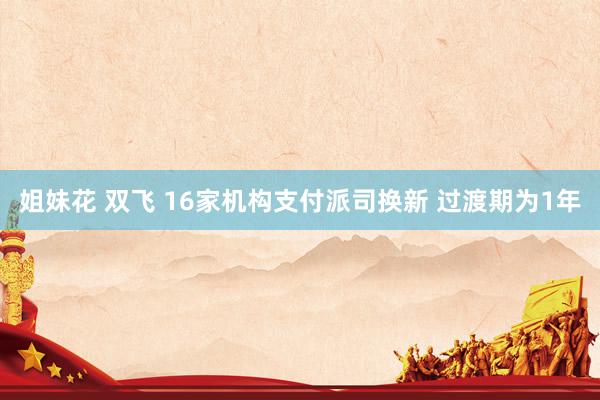 姐妹花 双飞 16家机构支付派司换新 过渡期为1年