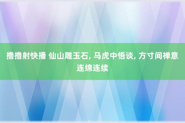 撸撸射快播 仙山雕玉石， 马虎中悟谈， 方寸间禅意连绵连续